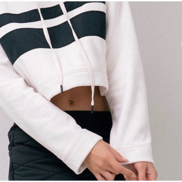 1 LEFT! SOFT Striped Velour Cropped Sweatshirt - Picture 7 of 10
